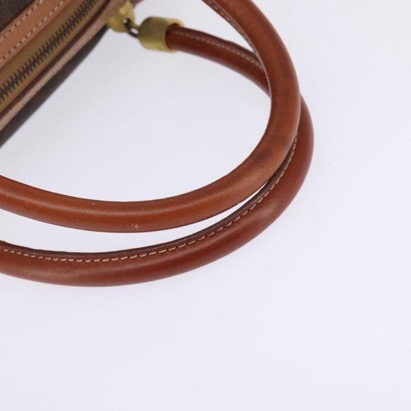 CELINE Macadam Canvas Hand Bag Pvc Leather Brown Gold - Picture 7 of 12